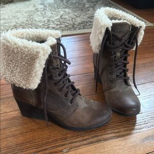 UGG Women's Brown Wedge Boots